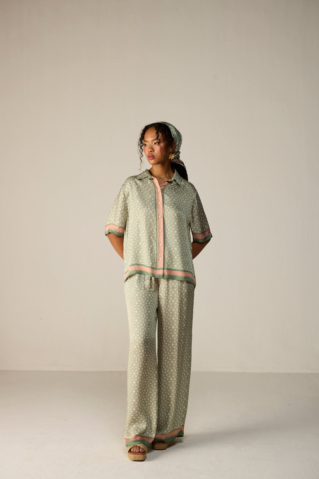 Noah Shirt Co-ord Set Green