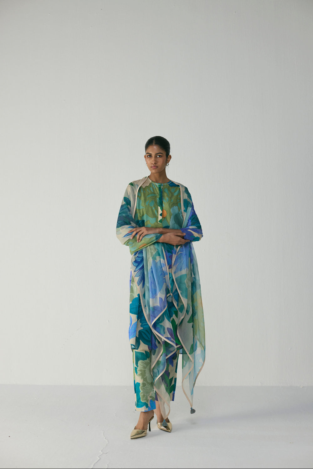 Garden Party Long Cotton Kurta Set