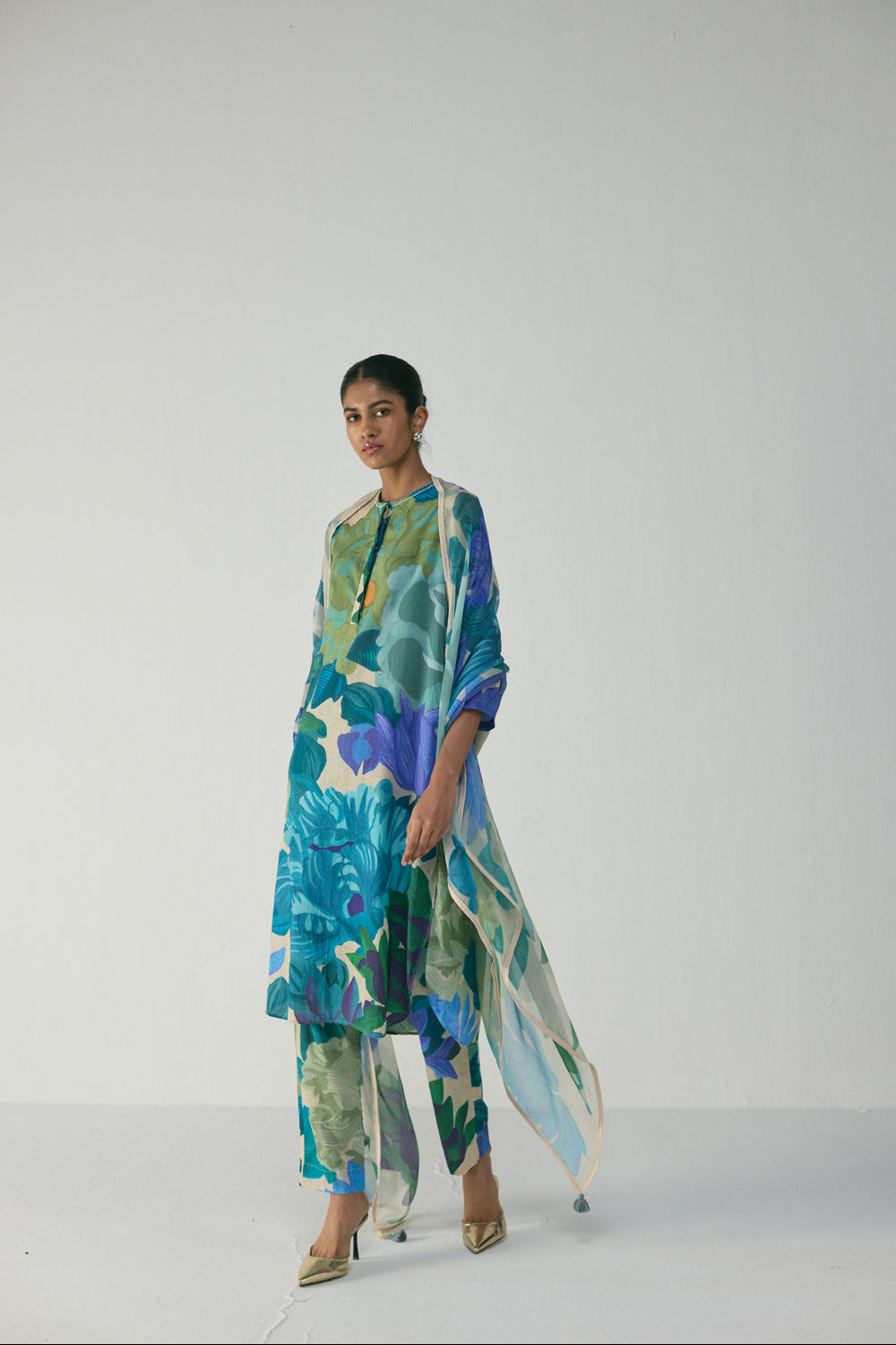 Garden Party Long Cotton Kurta Set