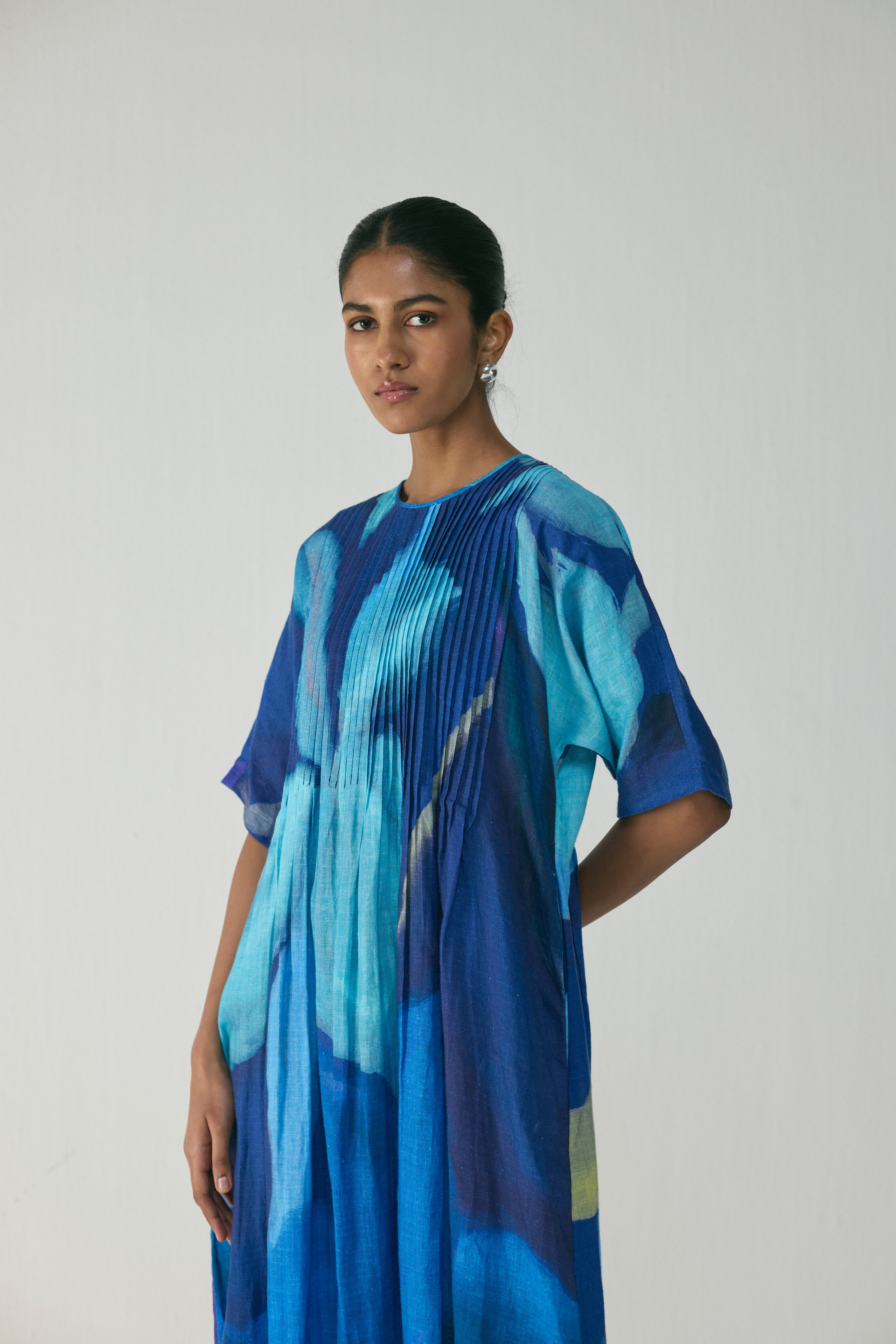 Blue Lagoon Pintucks Dress