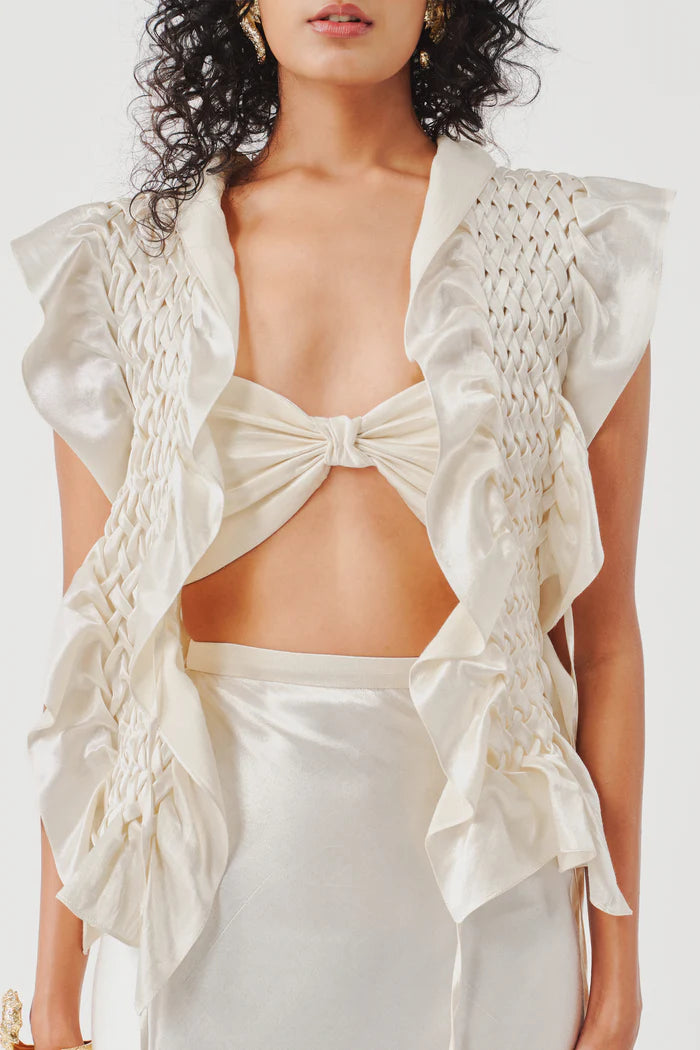 Phoenix Mashru Bib In Ivory