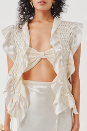 Phoenix Mashru Bib In Ivory