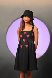 Little Hearts Denim Mini Dress