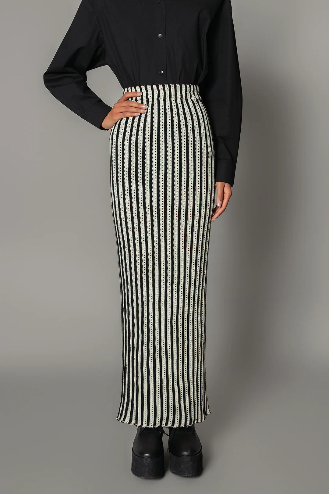 Knitted Strip Skirt