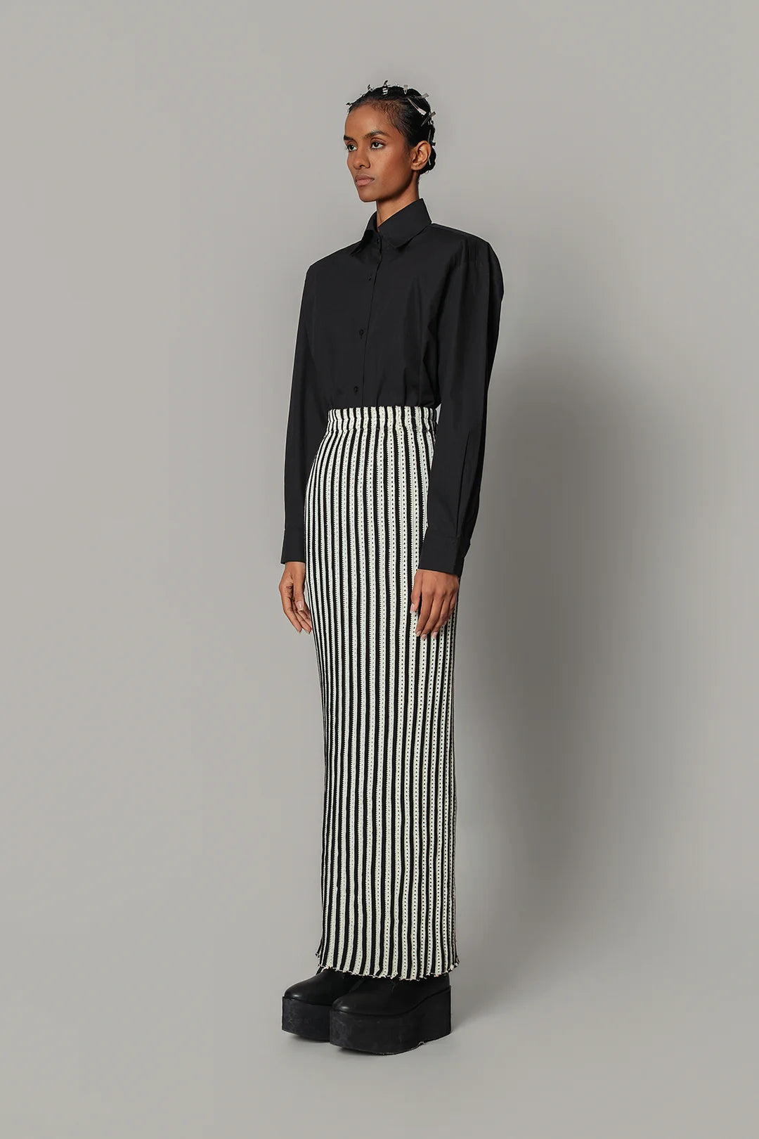 Knitted Strip Skirt