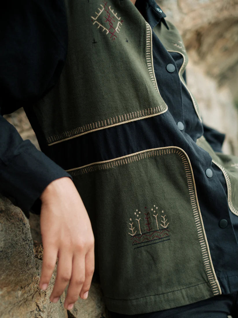 Four Patch Shirt Black & Green