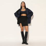 Quasar Embroidered Oversized Denim Jacket