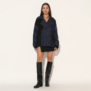 Quasar Embroidered Oversized Denim Jacket