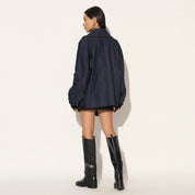 Quasar Embroidered Oversized Denim Jacket