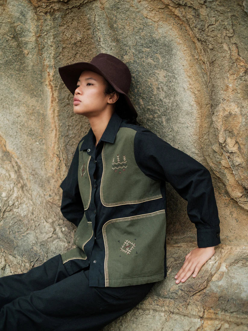 Four Patch Shirt Black & Green