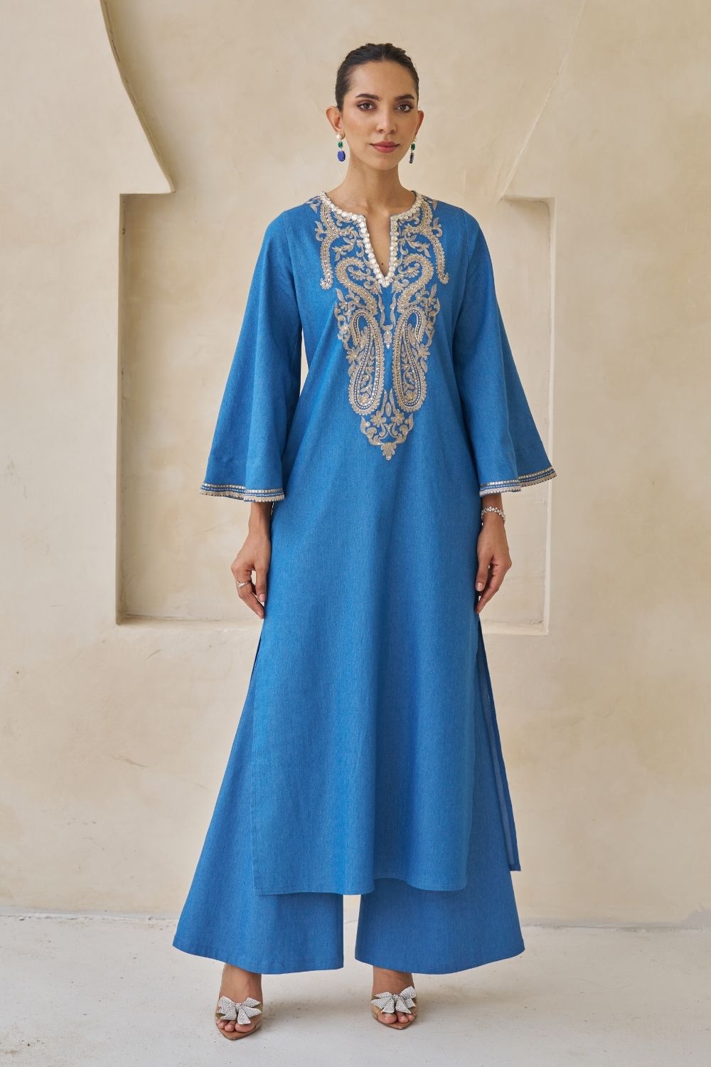 Azura Embroidered Kaftan With Pants Set