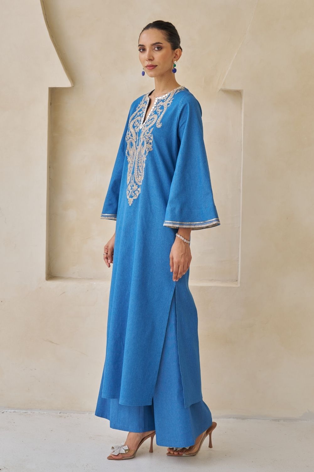Azura Embroidered Kaftan With Pants Set