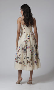Ivory Embroidered Midi Dress
