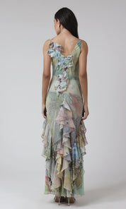 Floral Ruffle Gown