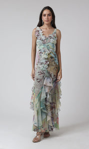 Floral Ruffle Gown