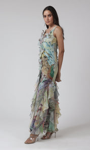 Floral Ruffle Gown