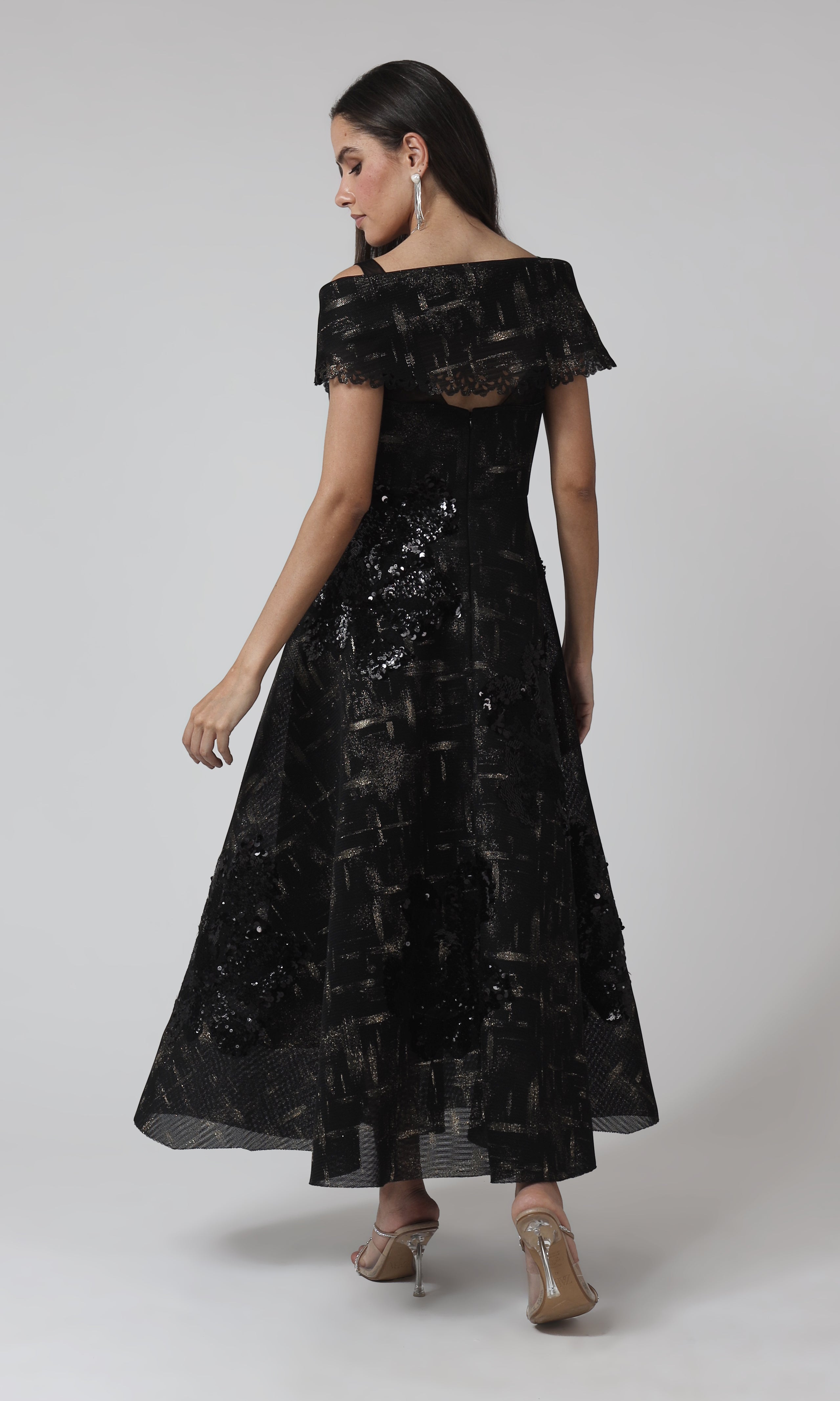 Noir Luminé Wrap Maxi Dress