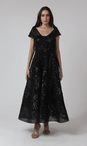 Noir Luminé Wrap Maxi Dress