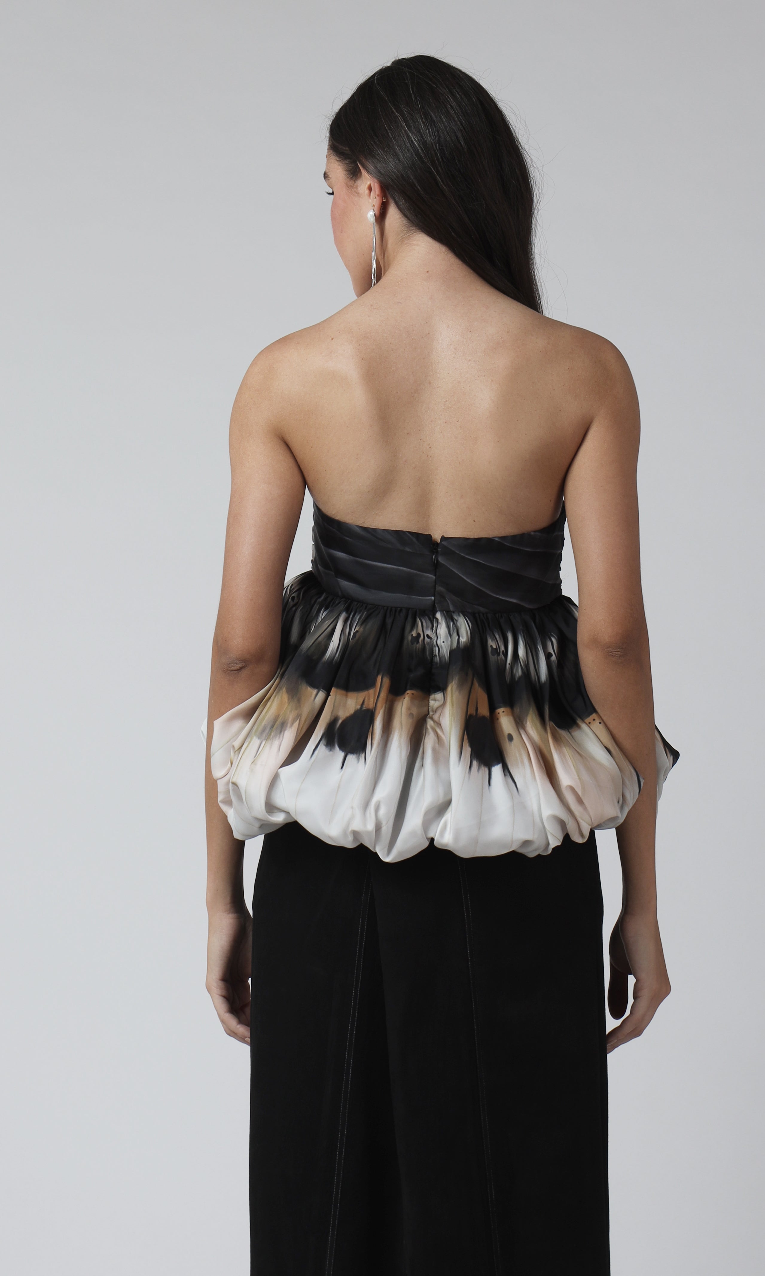 Eclipse Bloom Strapless Column Gown