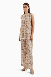 Earthy Brown Cotton Print Set