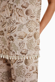 Earthy Brown Cotton Print Set