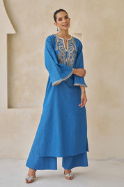 Azura Embroidered Kaftan With Pants Set