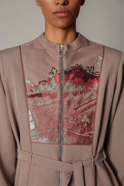 Brown Hokusai Embroidered 10 Cut