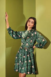 Rainforest Embellished Belted Mini Dress