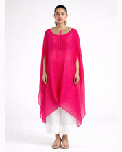 Bandhej Fuchsia Pink & Gold Kurta Set