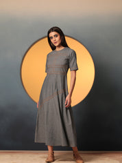 Denim Bias Studded Midi Dress