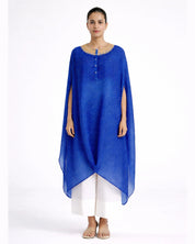 Bandhej Turquoise Blue & Gold Kurta Set