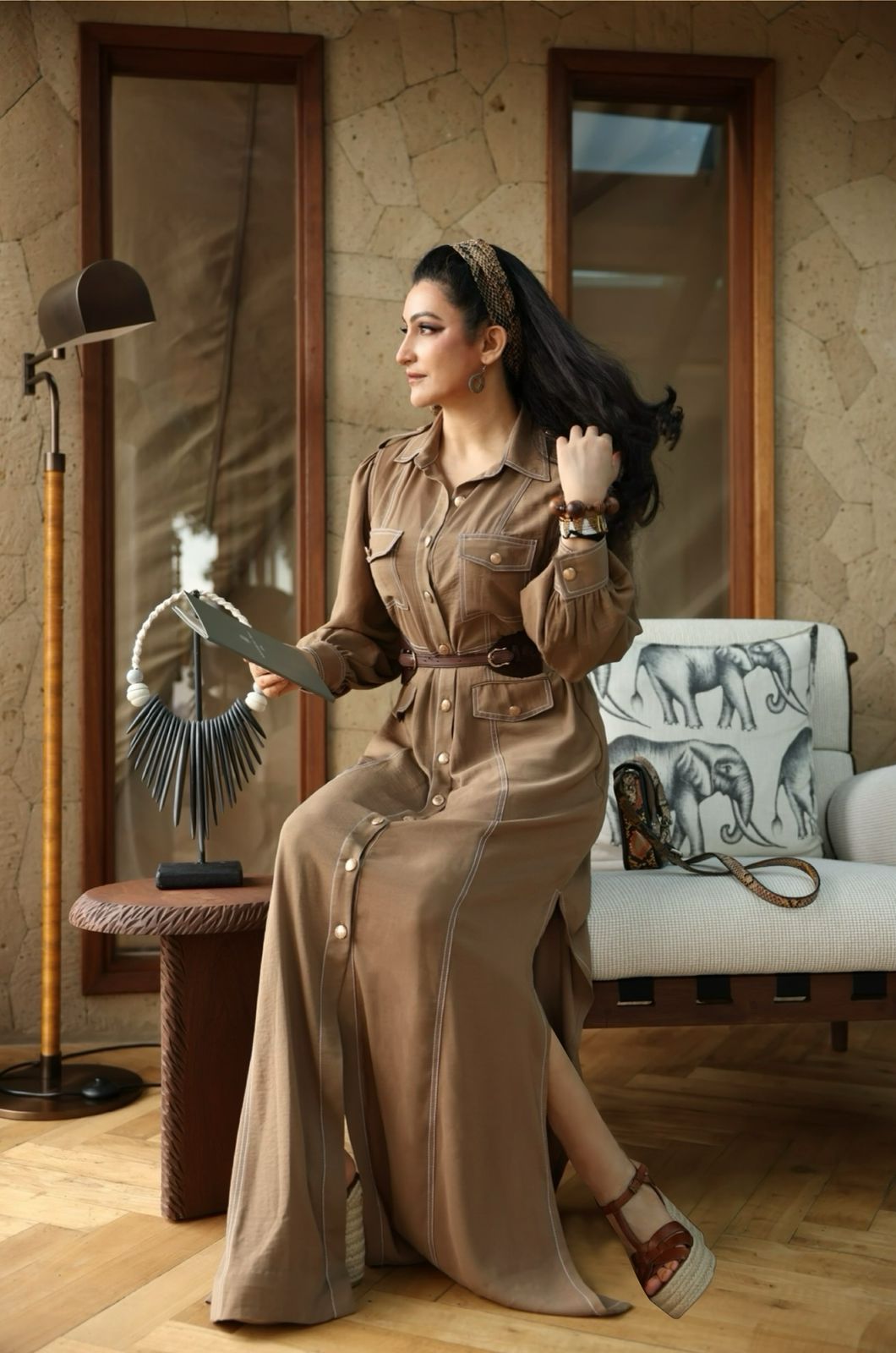 Shalini Passi In Safari Dune Shirt Dress
