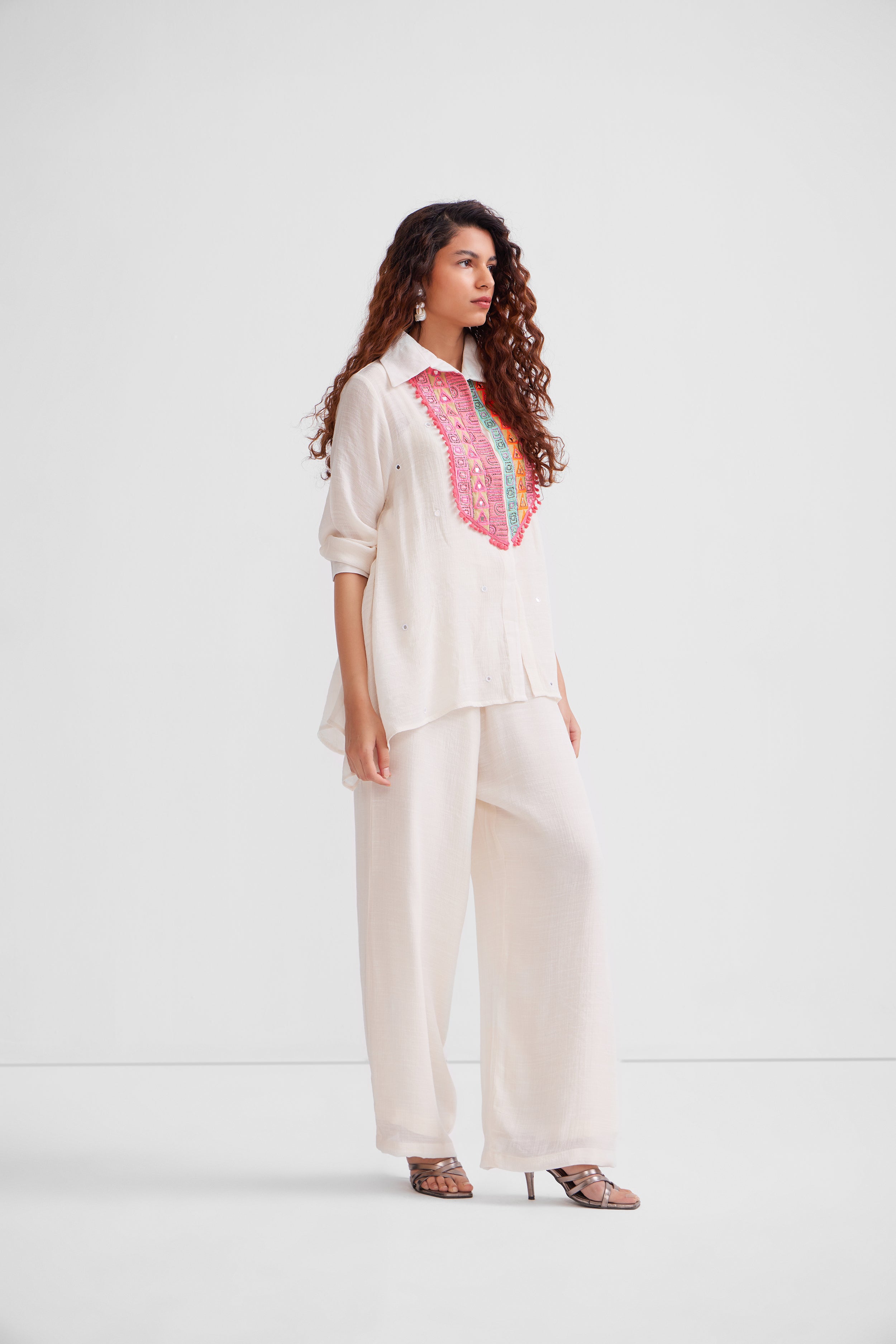 Multicoloured Yoke Twin Set