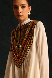 Multicoloured Yoke Gather Set