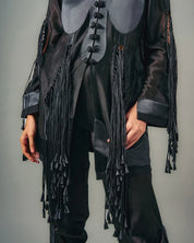 Cut Out Tassels Jacket & Pick Up Trouser Set
