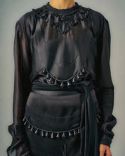 Tube Patchwork Top & Cut Out Tassels Skirt Set