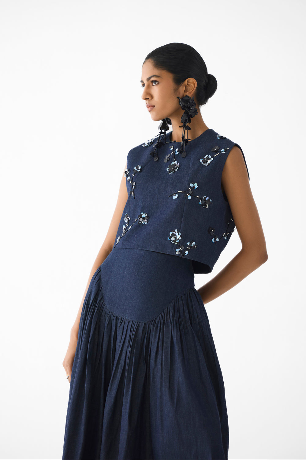 Calla Denim Crop Top & Skirt
