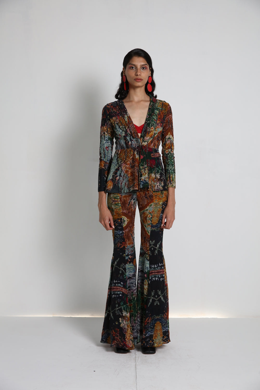 Garden Long Jacket With Flare Pant