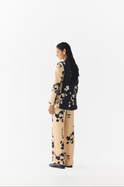 Cream Sakura Blazer & Straight Pants