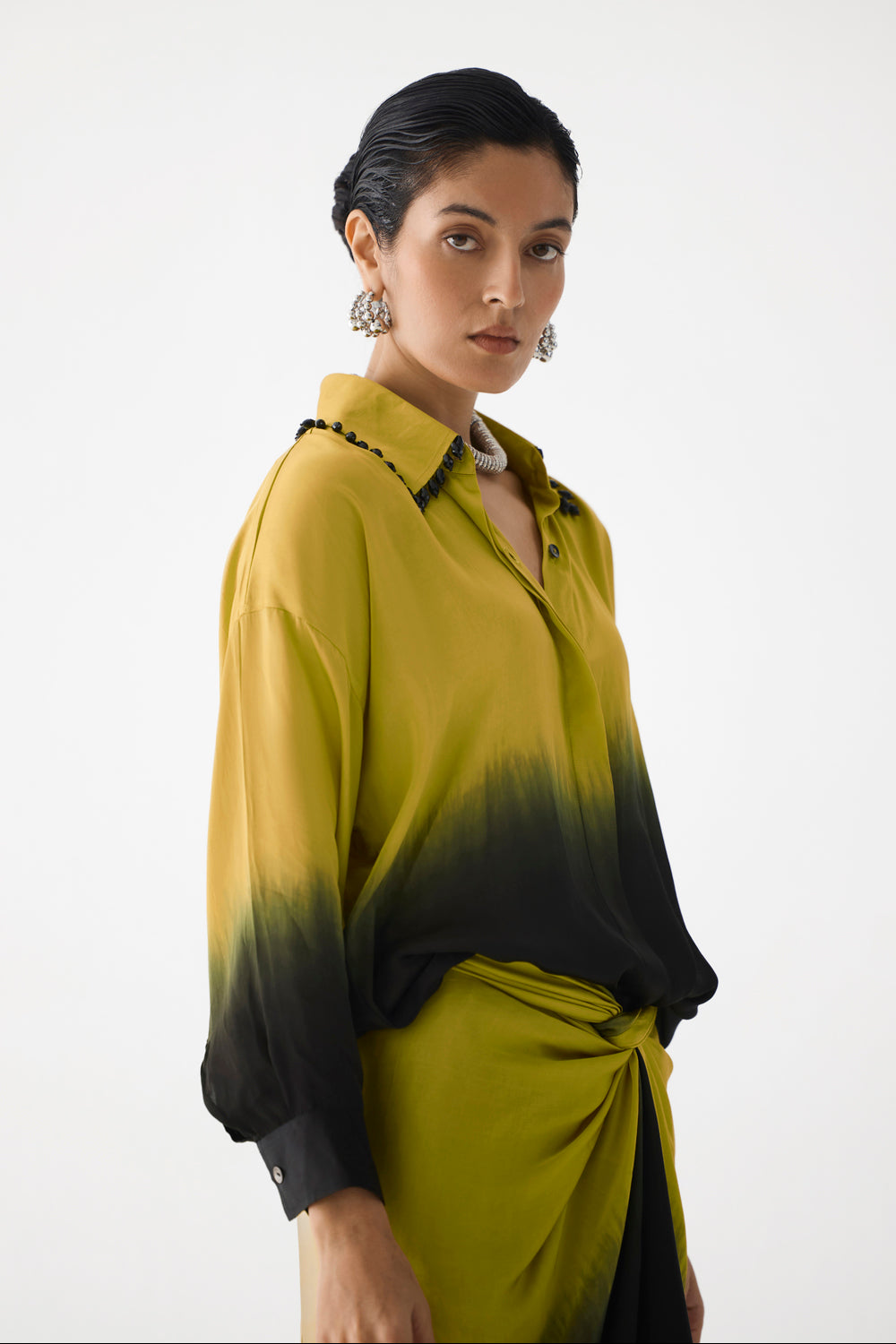 Olive Black Shirt Dress