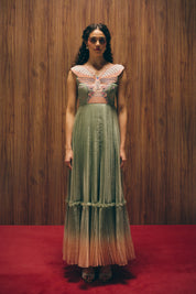 Vagabond sage green dress image 5