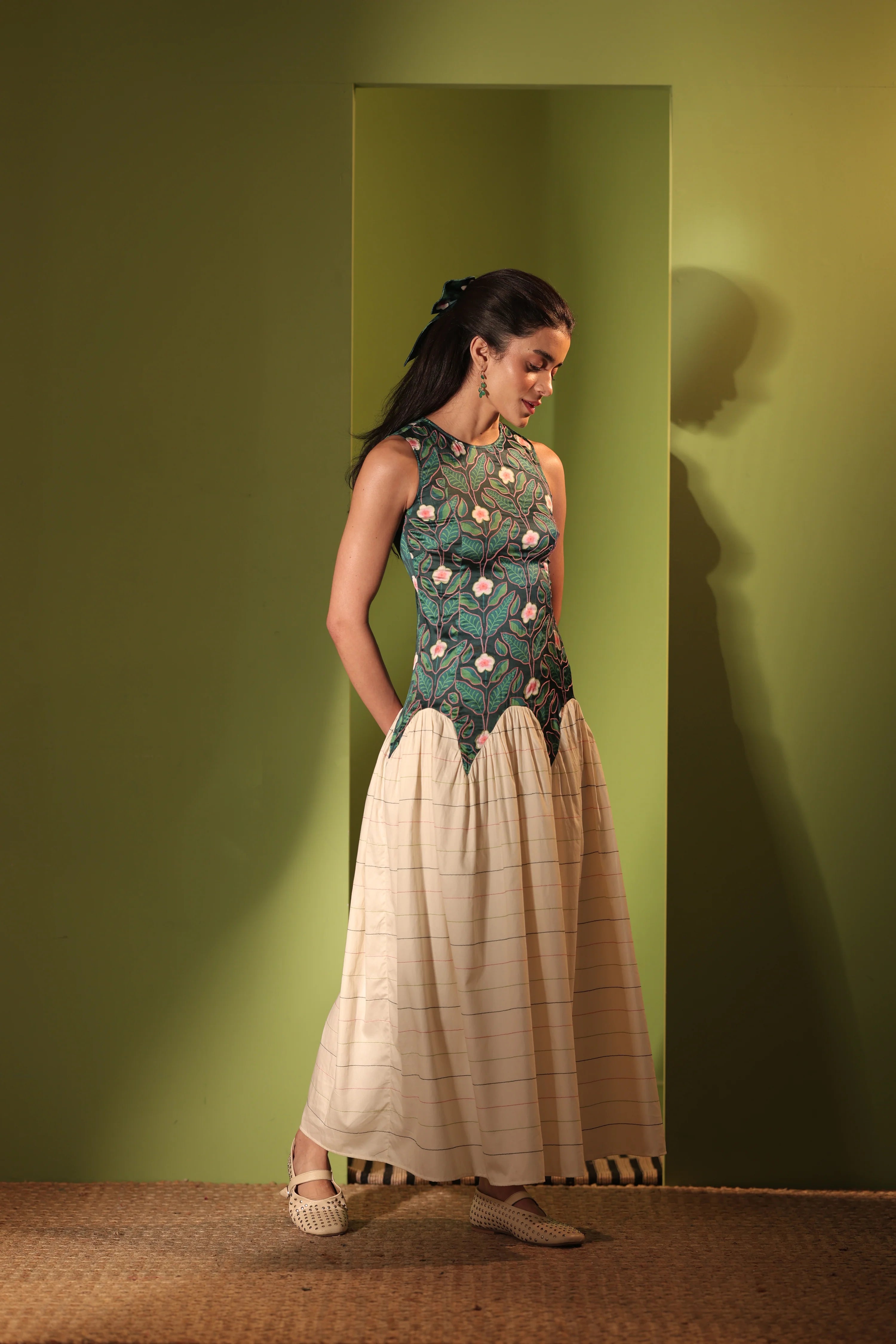 Forest Embellished Midi Dress