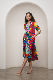 Alya Draped Shirt Dress