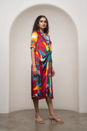 Alya Draped Shirt Dress