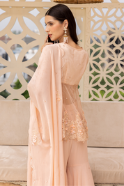 Soorat Peplum Short Kurta With Sharara