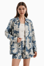 Denim Cloud Shacket Set