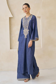 Nova Embroidered Kaftan With Pants Set