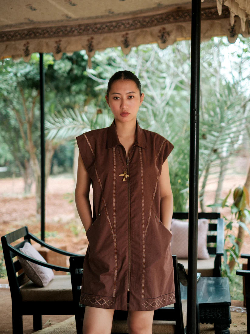 Antalya Shirt Jacket Dress Brown