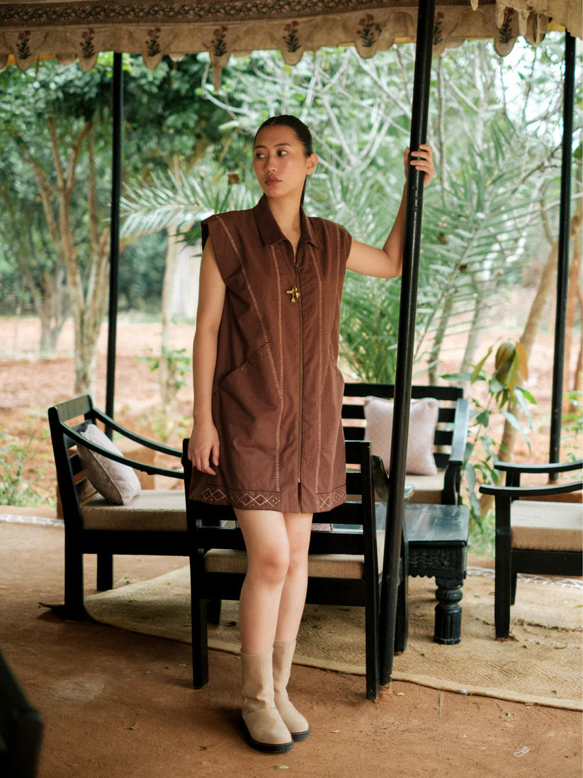 Antalya Shirt Jacket Dress Brown
