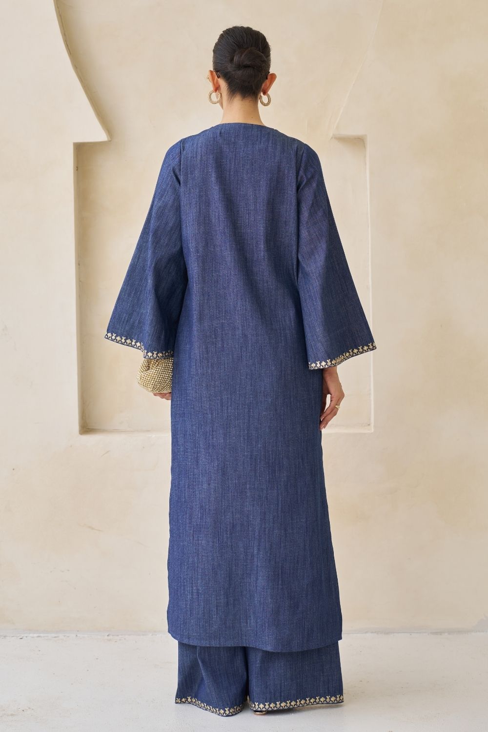 Nova Embroidered Kaftan With Pants Set